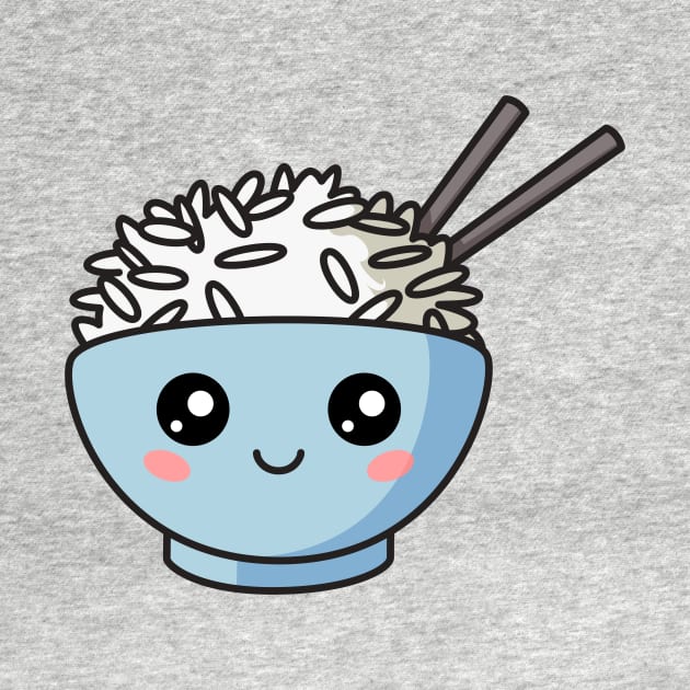 Cute Kawaii Rice Bowl by BoombasticArt